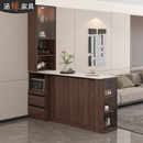 岩板吧台餐边柜一体家用客厅岛台餐桌小户型吧台桌隔断柜7G349