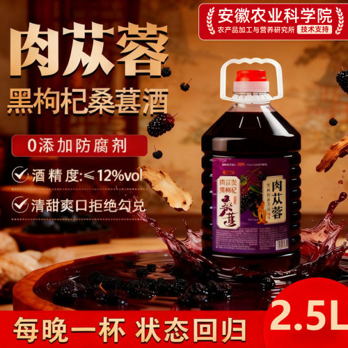 肉苁蓉黑枸杞桑葚酒5斤12度微醺