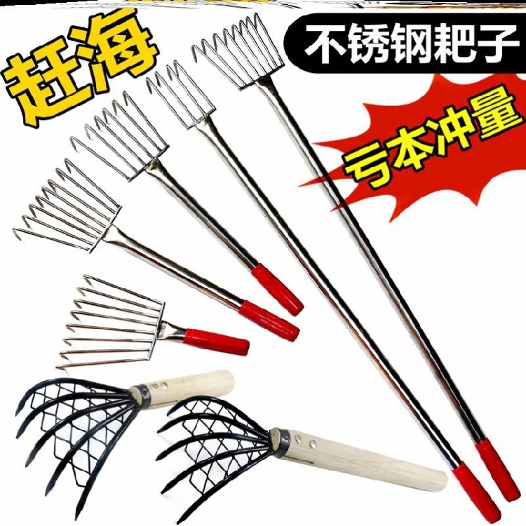 赶海工具挠蛤蜊海蛎子勾不锈钢小耙子海边抓螃蟹牡蛎蚝小铲子小锹,鲜花速递/花卉仿真/绿植园艺,耙子,淘宝优惠券,粉丝福利购,淘宝优惠卷