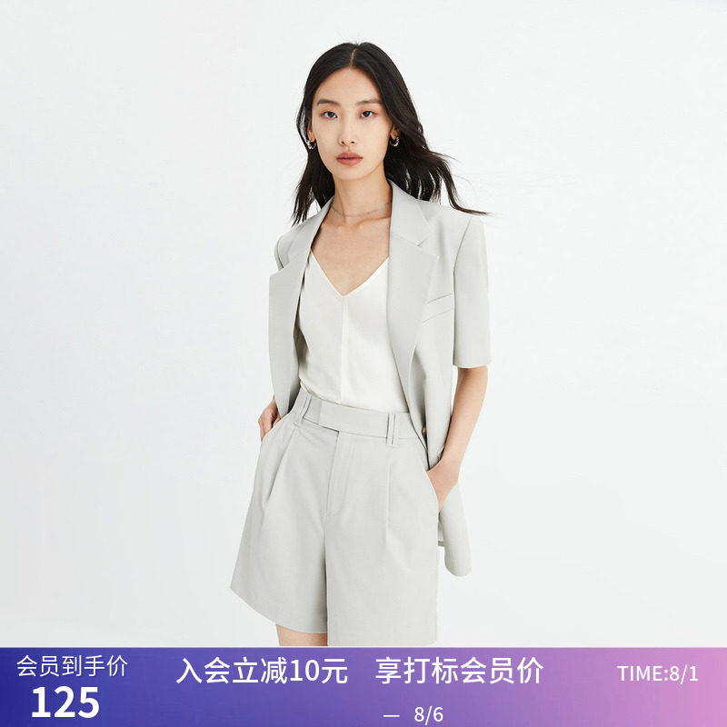【商场同款】LILY秋新款女装时尚通勤显瘦休闲西装短裤小个子