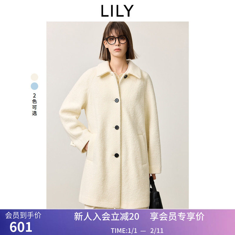 【100%绵羊毛】商场同款LILY冬新款女装学院风毛呢大衣女外套,女装/女士精品,毛呢外套,淘宝优惠券,粉丝福利购,淘宝优惠卷