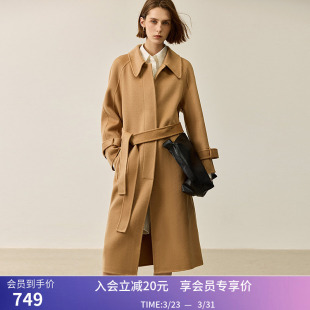 LILY冬新款 绵羊毛美拉德百搭宽松OL通勤双面呢大衣女外套 女装