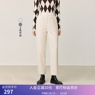 【加厚磨毛】商场同款LILY冬新款女装百搭直筒裤针织锥形裤女