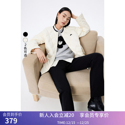 LILY冬新款女装鹅绒时尚通勤保暖羽绒服外套休闲小个子女外搭