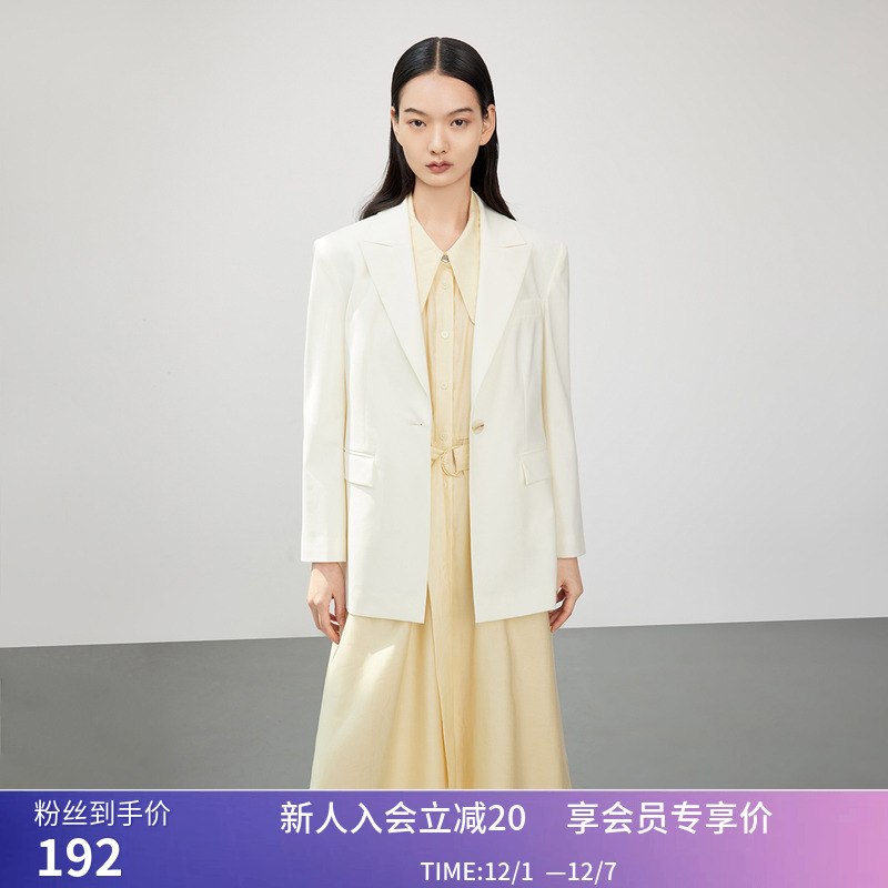 【商场同款】LILY夏新款女装气质通勤简洁一粒扣修身西装外套