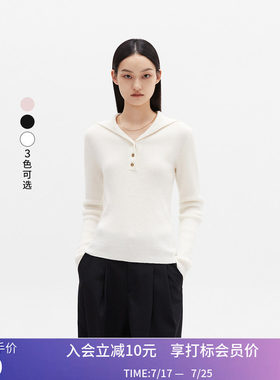【商场同款】LILY冬新款女装全绵羊毛时尚两穿领两毛衣打底衫