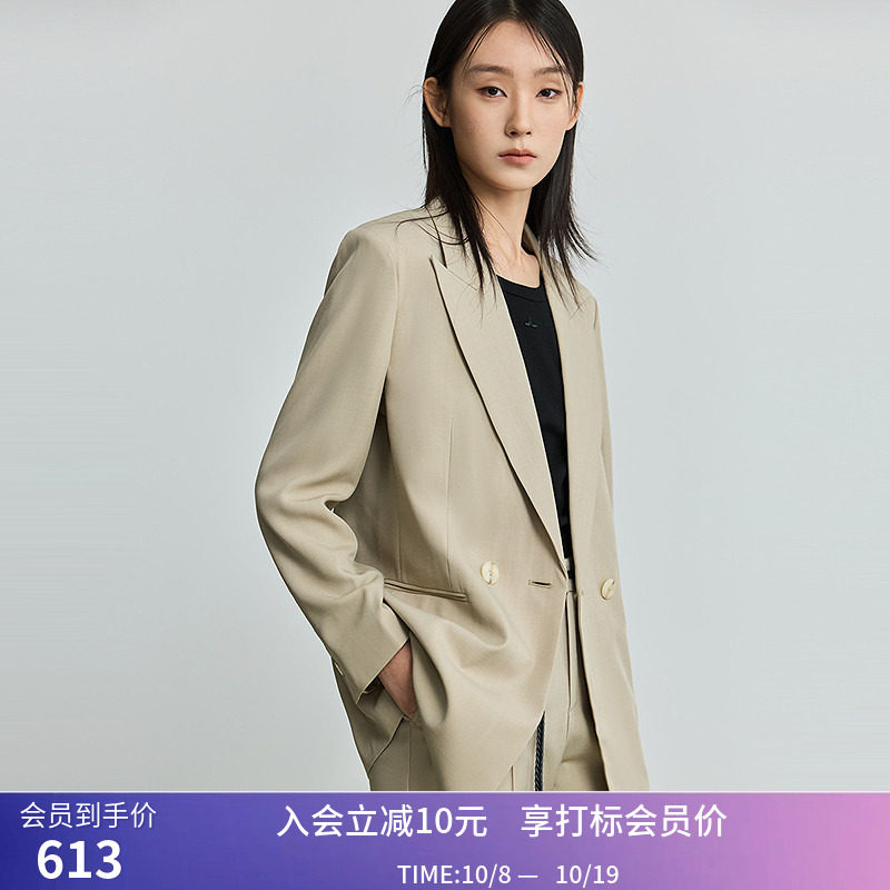 LILY夏新款女装时尚职业通勤款设计感简约宽松休闲西装外套女