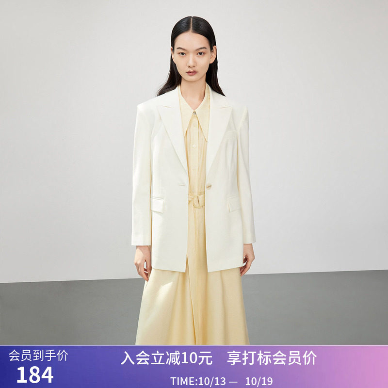 【商场同款】LILY夏新款女装气质通勤简洁一粒扣修身西装外套
