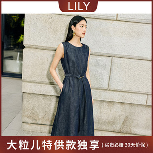 【大粒儿粉丝专享】LILY2026复古老钱风无袖收腰牛仔连衣裙