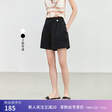 【商场同款】LILY夏新款质感时髦花苞腰头A型短裤休闲裤