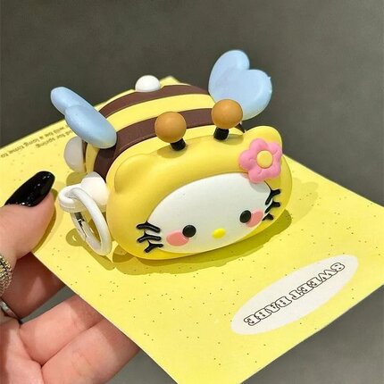 立体可爱小蜜蜂Kitty猫咪AirPods 4保护套苹果Pro2代新3代耳机壳