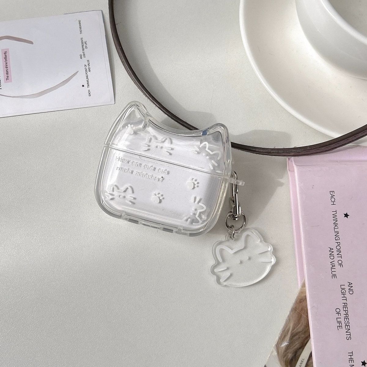 线条猫咪适用airpod耳机保护壳
