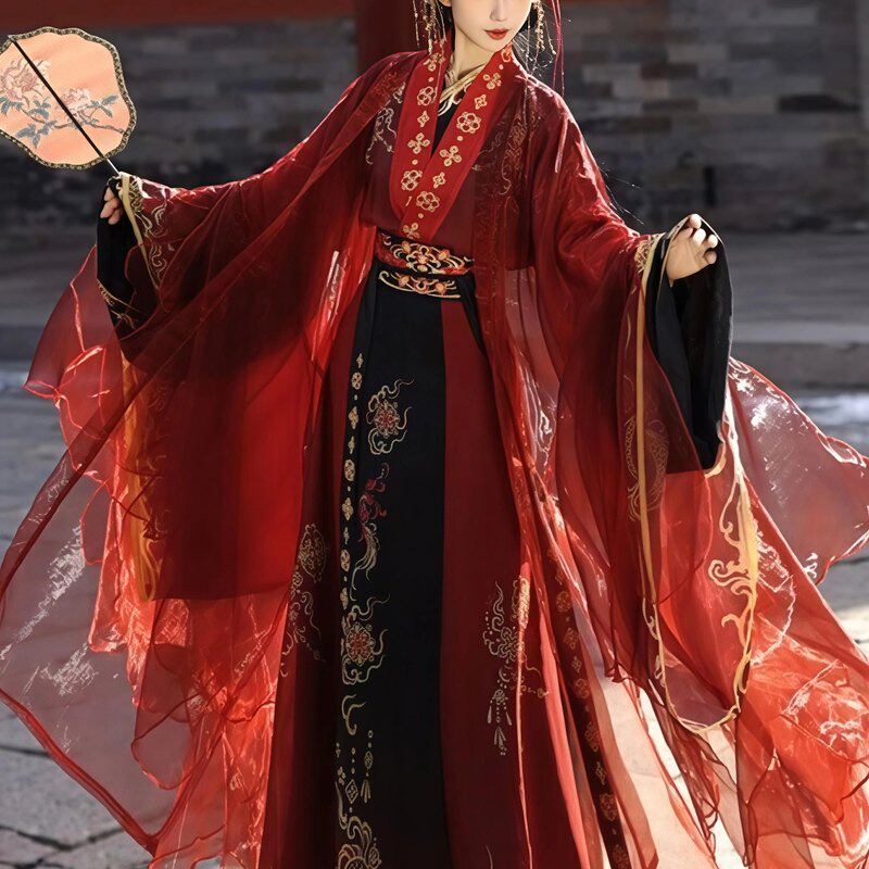 晋制汉服女交领衣大袖衫齐腰襦裙