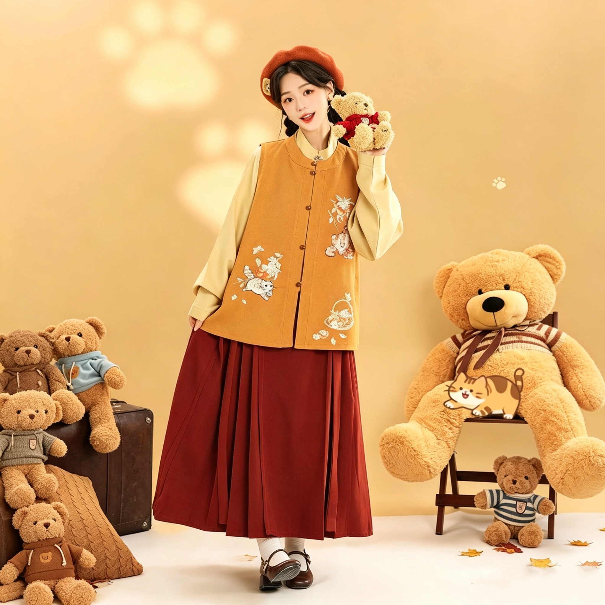 2026明制秋冬新款汉服女比甲马面图片