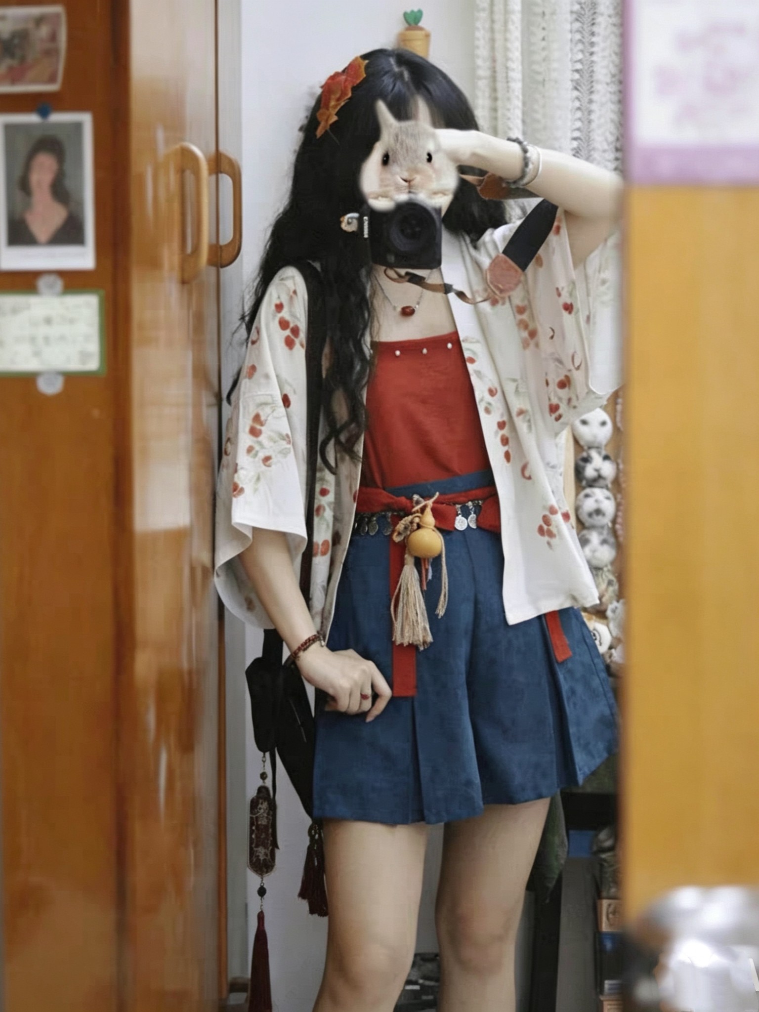 新款宋制汉服女开衫短裤日常通勤