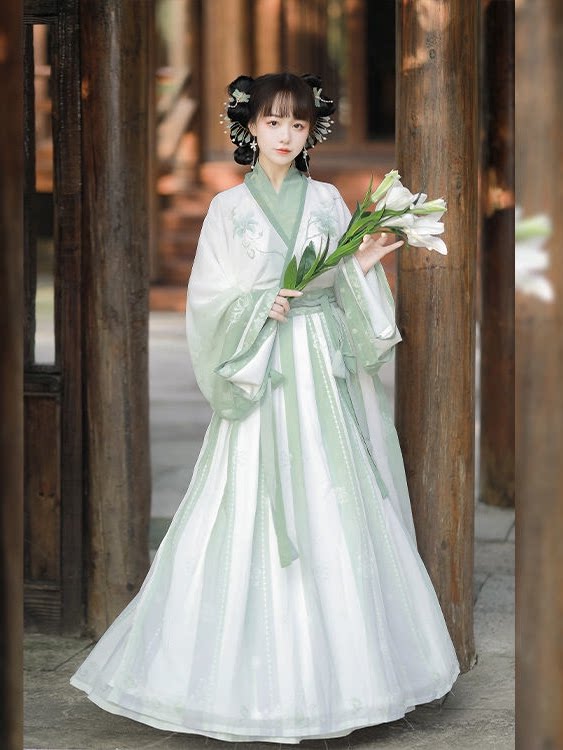 魏晋制汉服女原创正品小个子齐腰交领儒裙春夏季学生日常古装仙气