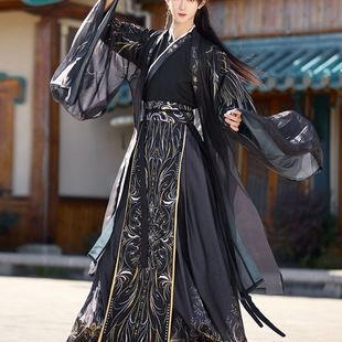 宋制汉服男交领刺绣齐腰裙仙侠风古装剧本杀学生日常舞台演出套装