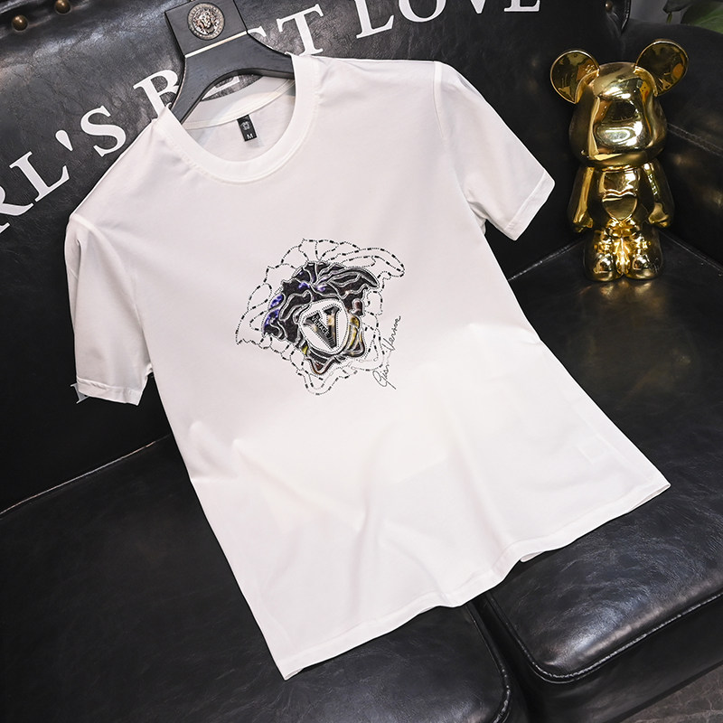 2025夏季新款丝光棉大码短袖T恤QT60665376P70M-6XL,男装T恤,钱塘6066（原711）