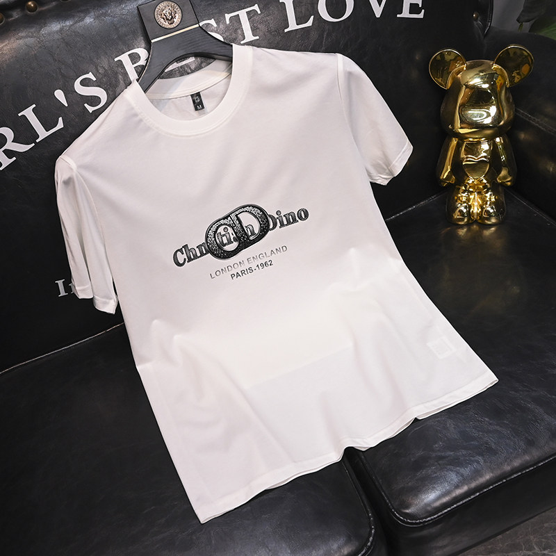 2025夏季新款丝光棉大码短袖T恤QT60665377P70M-6XL,男装T恤,钱塘6066（原711）