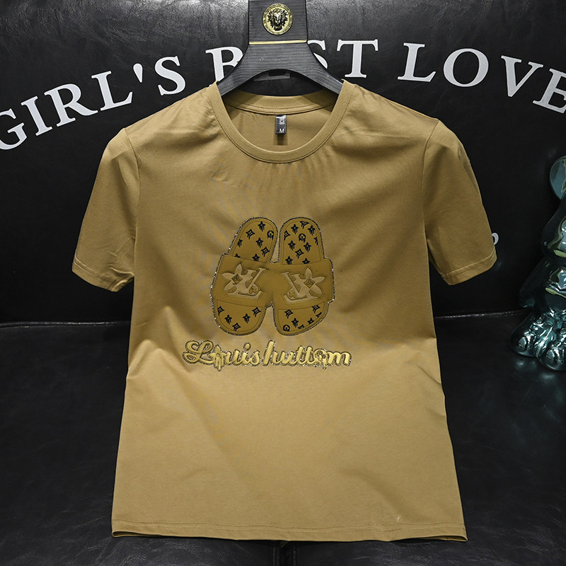 2025夏季新款丝光棉大码短袖T恤QT60665319P70M-6XL,男装T恤,钱塘6066（原711）