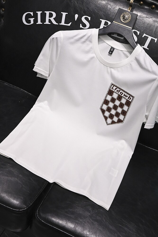 2025夏季新款丝光棉大码短袖T恤QT60665322P65M-6XL,男装T恤,钱塘6066（原711）