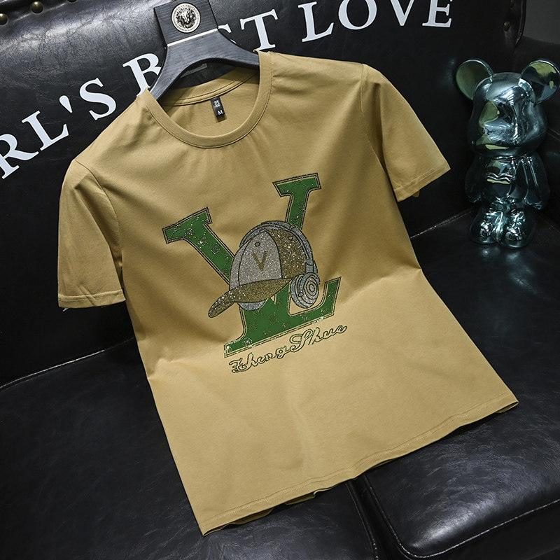 2025夏季新款丝光棉大码短袖T恤QT60665325P70M-6XL,男装T恤,钱塘6066（原711）