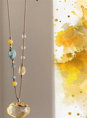 高货吊坠绳黄水晶翡翠平安扣编绳项链可挂如意金锁蜜蜡佛牌配绳