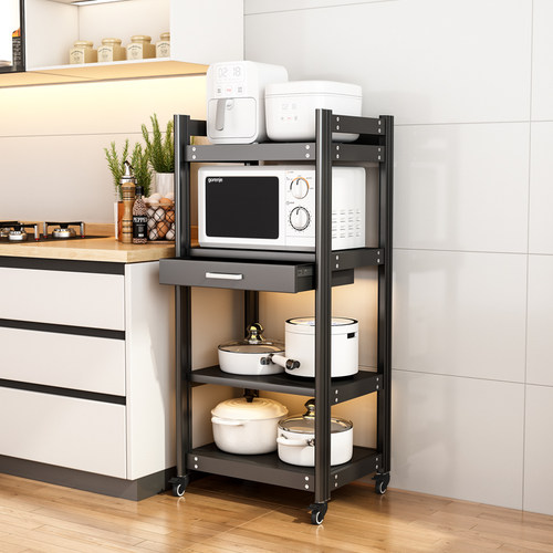 太空铝四层落地多层厨房置物架