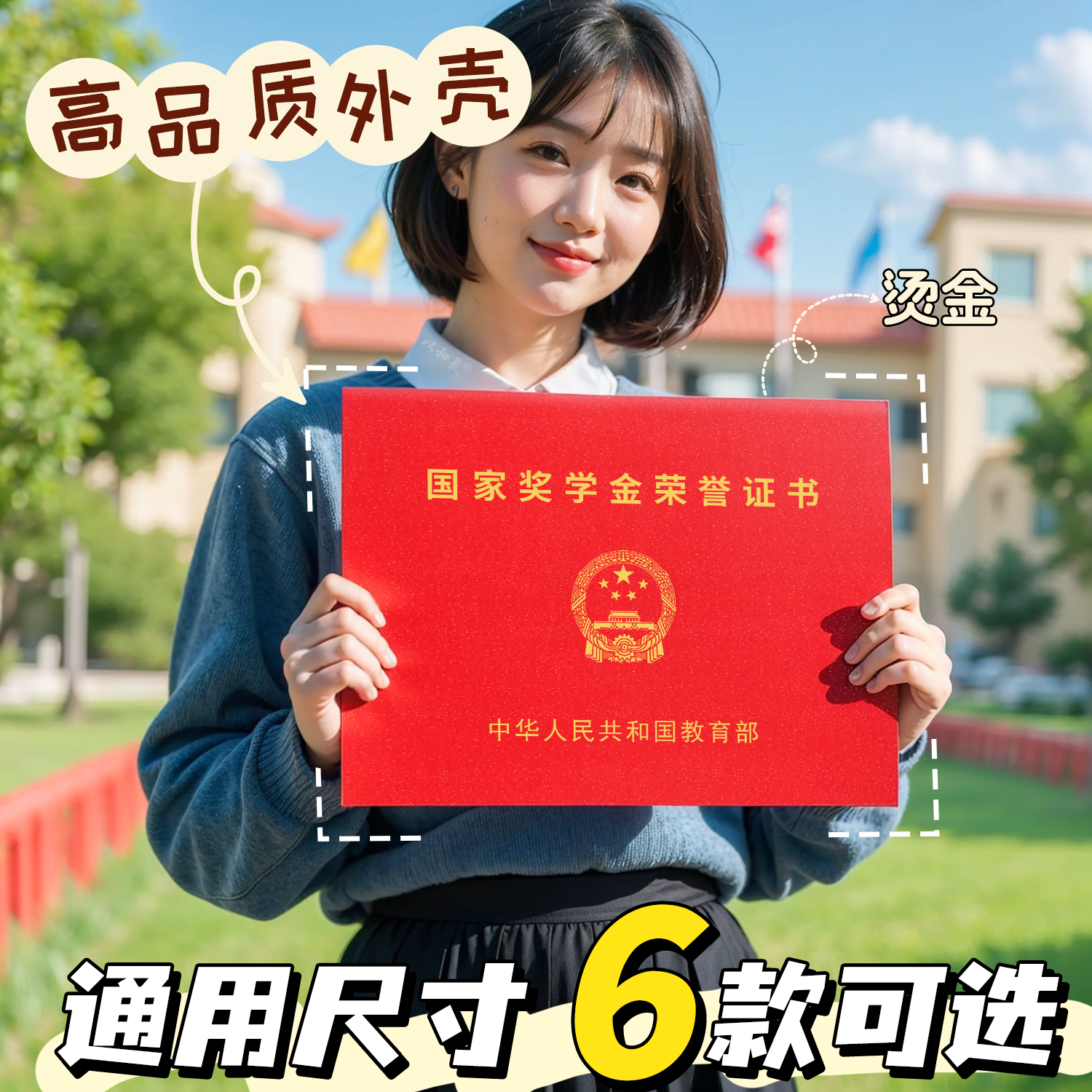 通用款国家奖学金荣誉证书保护套