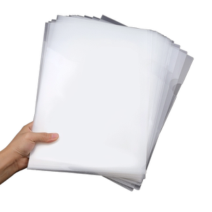 L型文件套A4插页袋塑料档案夹单片夹透明收纳单页夹试卷分类L夹文件夹办公l形资料夹二页插袋式防水装a4纸的