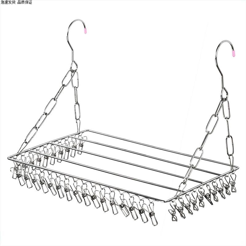 不锈钢阳台晾晒架晒袜子窗台多夹子袜架晾衣架防盗窗鞋挂架神器