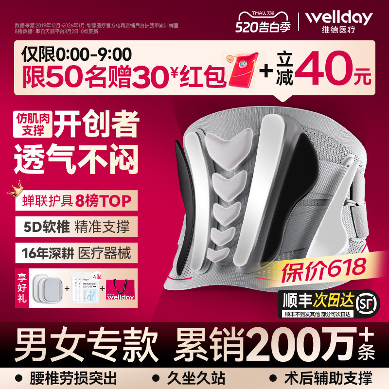 维德护腰带腰椎突出久坐神器女士男士专用医用热敷腰托护腰腰带