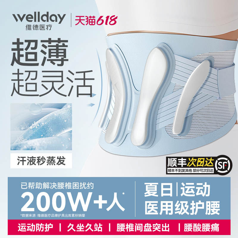 维德医疗运动护腰带腰间盘突出劳损腰酸腰疼腰痛轻薄收腰仿生腰托