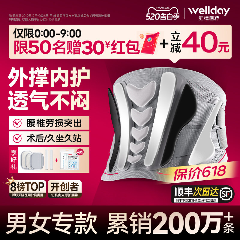 维德护腰带腰椎突出久坐神器女士男士专用医用热敷腰托护腰腰带