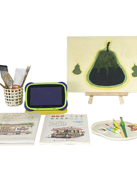 现代简约潮奢样板间儿童房女孩房软装饰品桌面摆件水彩绘画主题