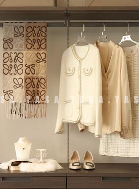 YASA【米色女士衣柜】样板间衣帽间卧室连衣裙项链摆件组合实拍