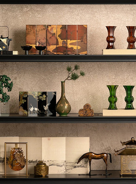 新中式样板间售楼处酒店装饰品镂空金属宫殿宝塔摆件禅意宋式软装