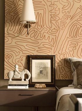 中古侘寂老钱风样板房床头柜复古相框吉象牛骨首饰盒书籍组合装饰