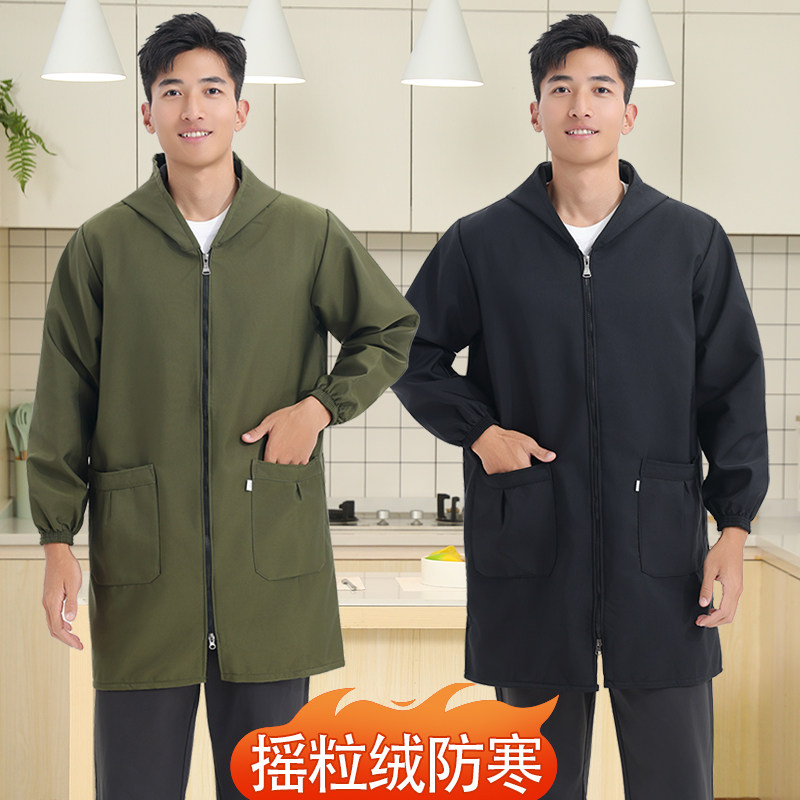 罩衣男款加绒围裙长袖防水大人工作服厨房防油韩版外穿秋冬款大褂,家庭/个人清洁工具,围裙,淘宝优惠券,粉丝福利购,淘宝优惠卷