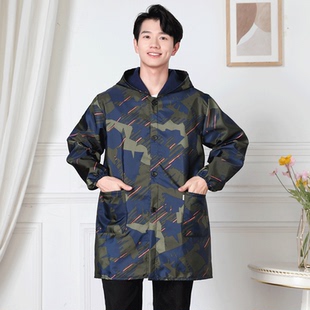 男士 冬季 大褂大人围裙防水大褂工作服长袖 罩衣男外套加绒加厚工装