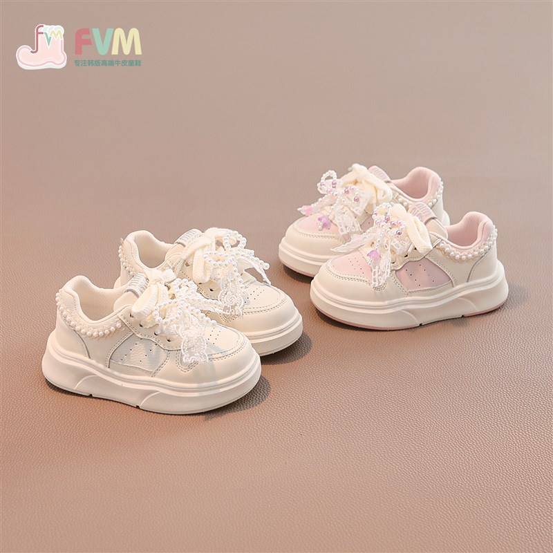 FVM女童鞋子儿童运动板鞋2025新款春秋款休P闲小白中大童韩版单鞋