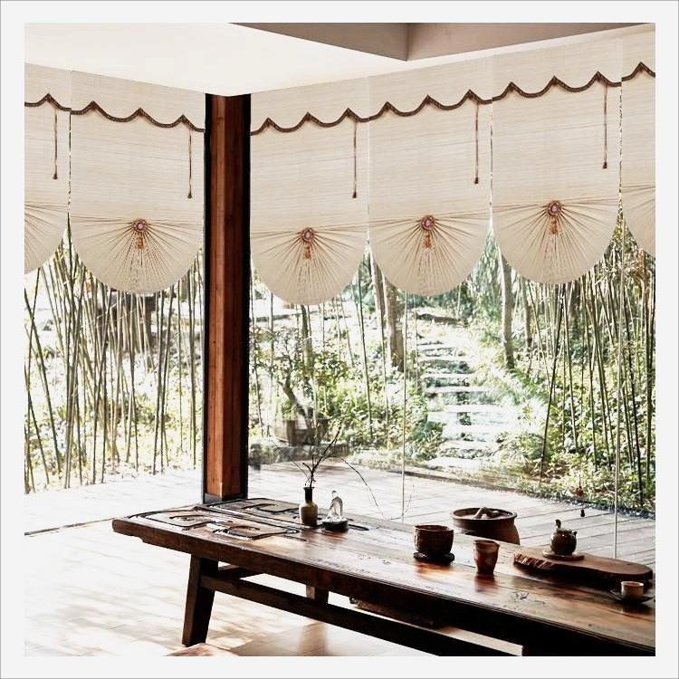 扇形竹帘卷帘阳台升降遮光窗帘竹窗帘酒店餐厅茶室装饰遮阳拉珠式