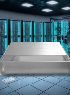 2u卧式机箱多盘位定制机箱机架式全铝银色工控机箱2u350深铝合金