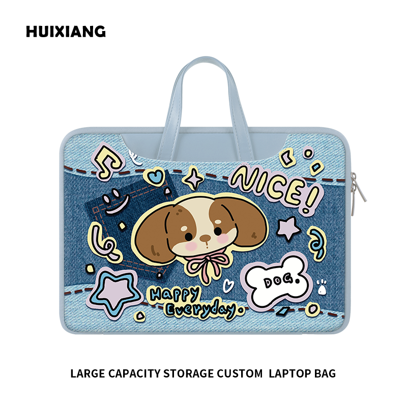 原创插画笔记本重磅电脑包