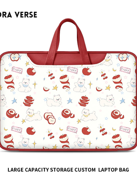 花间词红色苹果笔记本电脑包女生手提适用联想小新pro16保护套华为matebook14苹果macbook15内胆包13英寸防震