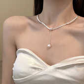 锆石珍珠流苏choker锁骨链女高级感设计项链轻奢小众气质颈链配饰