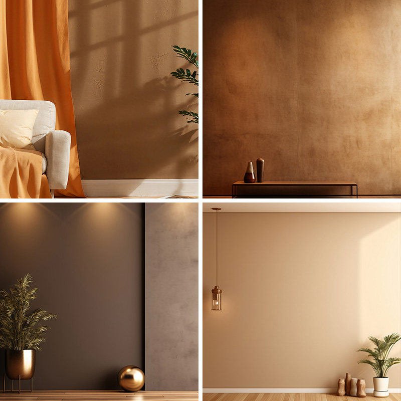 家居风咖色直播背景布3d立体壁纸画直播间场景布置高级感网红拍照