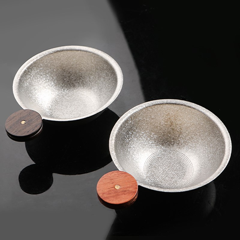 纯钛茶漏茶叶过滤器功夫泡茶公道杯配H件茶隔细密钛滤网可蓄水底