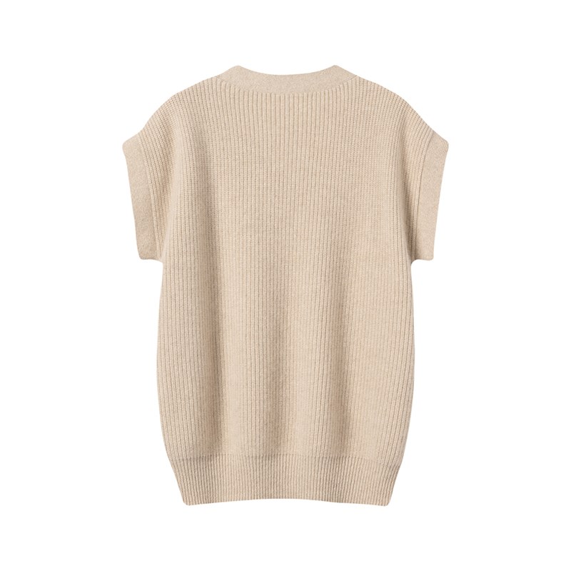 心动的信号,意大利小众~羊绒坎肩女V领纯L羊绒衫马甲毛衣加厚外套