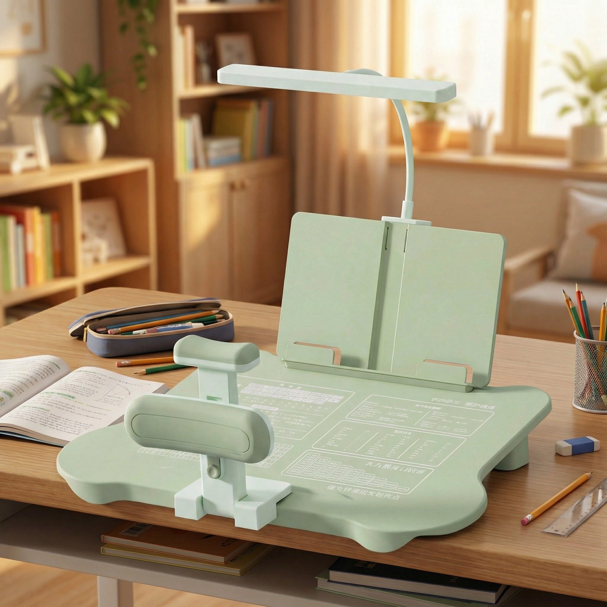 带灯坐姿矫正器小学生桌面款儿童正姿可托下巴写字姿势纠正支架防低头护眼视力保护器写作业学习桌书桌防驼背